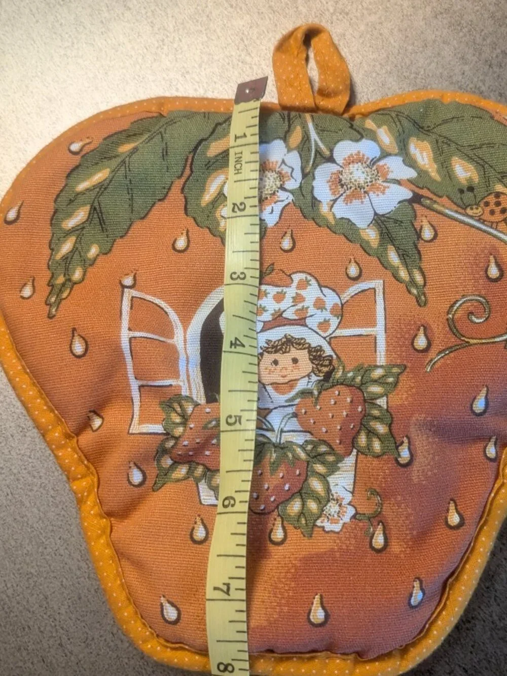Vintage 1980 Strawberry Shortcake Orange Pot Holder / Hot Pad